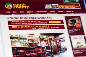 The South County Bar website design by Darren Forde